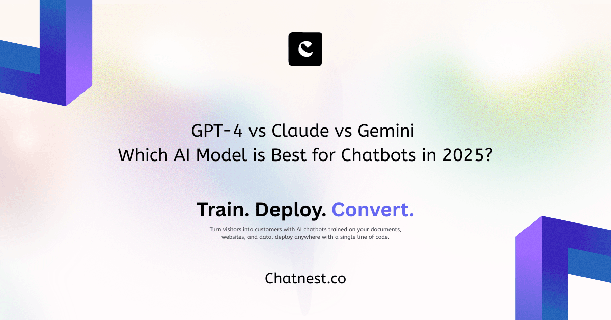 GPT-4 vs Claude vs Gemini for Chatbots (2025)